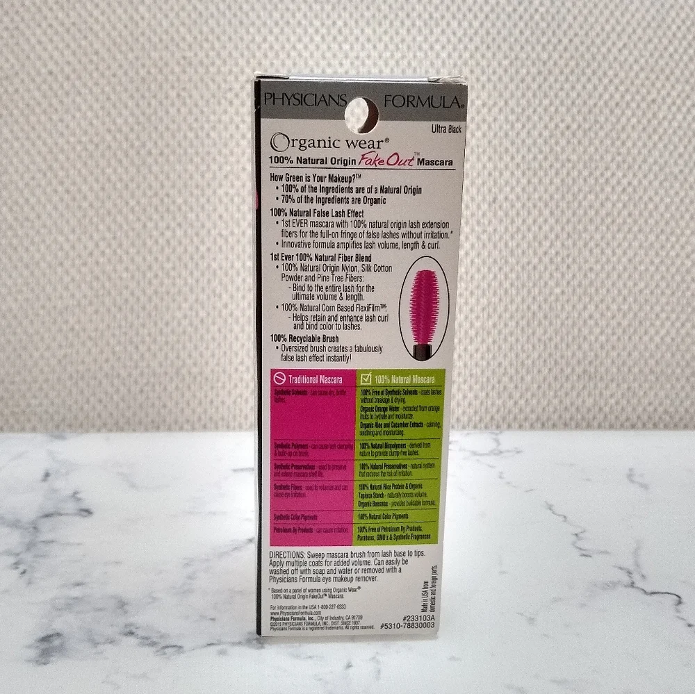 Physicians Formula Organic Wear Fake Out Mascara Ultra Black # 7883